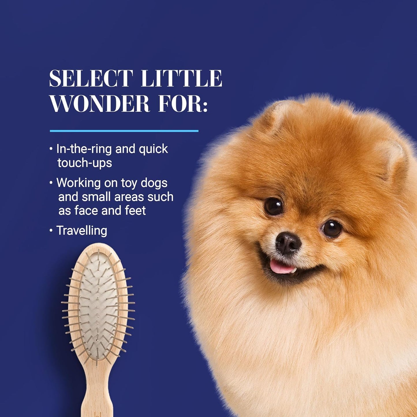 Chris Christensen Dog Brush, 27 mm Oval Pin Brush, Original Series, Groom Like a Professional, Stainless Steel Pins, Lightweight Beech Wood Body, Ground and Polished Tips