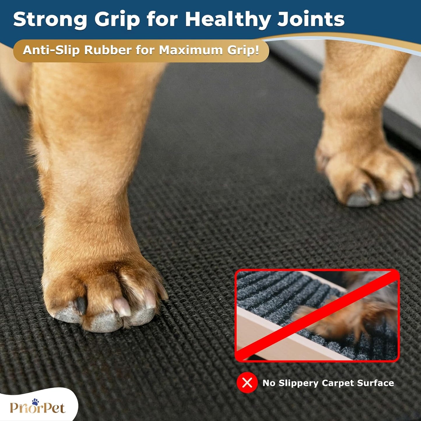Dog Ramp for Couch – Non-Slip, Sturdy Build Foldable Wooden Dog Ramp – Supports up to 200 lbs – 7 Adjustable Heights (14"–20.5") – Enhanced Stability – Birchwood Pet Ramp for Small Dogs – Gray