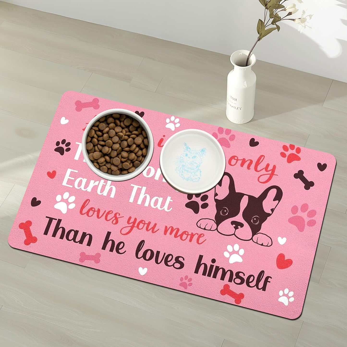 Pet Feeding Mat for Floors Waterproof Dog Mat for Food and Water Absorbent Quick Dry Non Slip mat for Cat Bowls