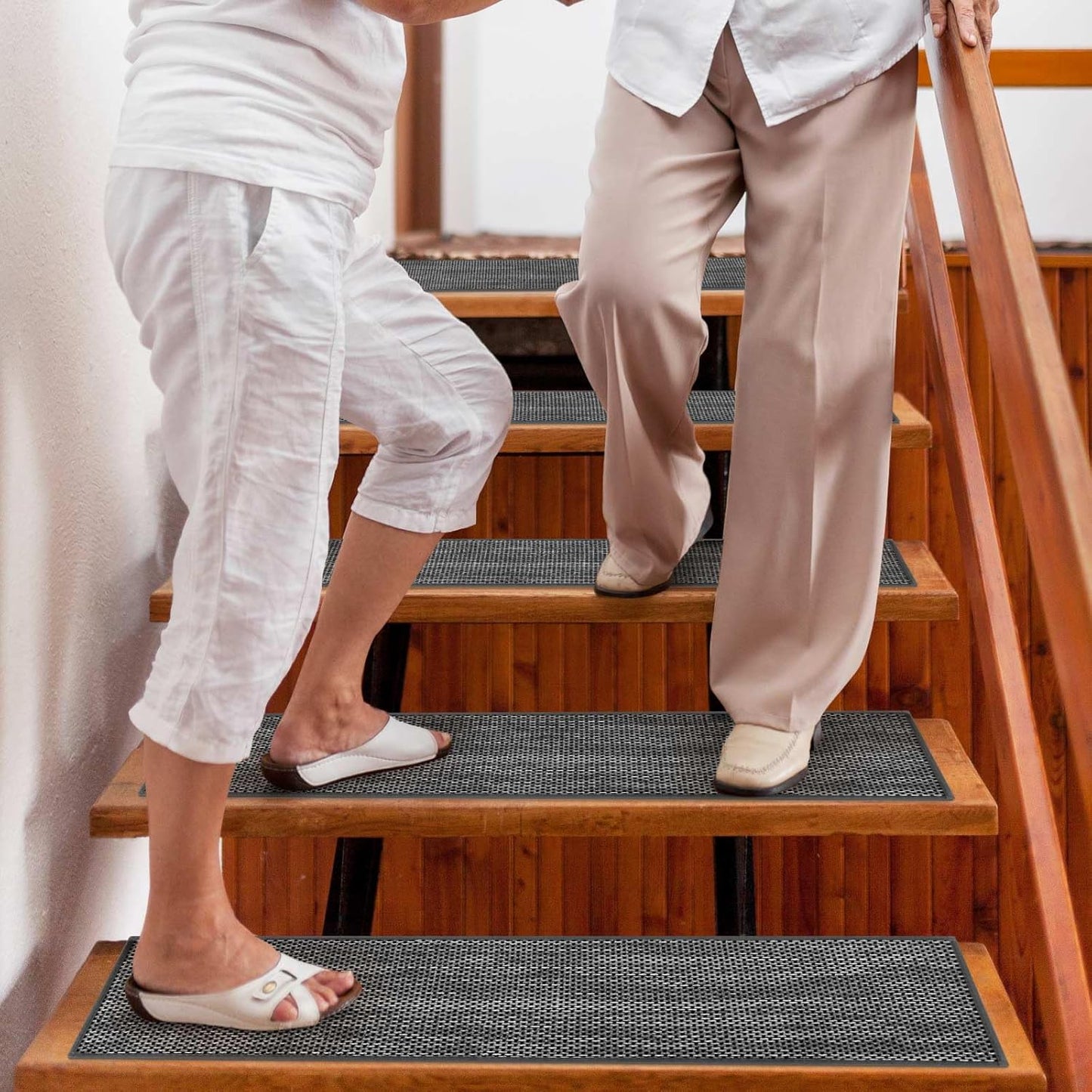 Stair Treads Non Slip for Wooden Steps Indoor 9" x 36" 15 Pack Extra Wide Stairs Tread Carpet Runner, Step Pads with Reusable Adhesive for Dogs Kids Elders, Machine Washable, Black