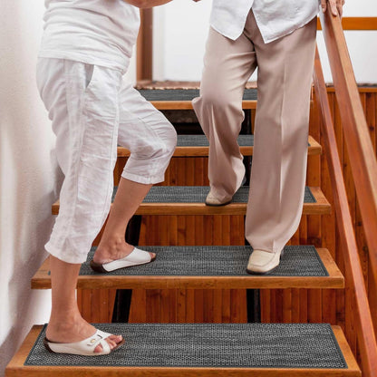 Stair Treads Non Slip for Wooden Steps Indoor 9" x 36" 15 Pack Extra Wide Stairs Tread Carpet Runner, Step Pads with Reusable Adhesive for Dogs Kids Elders, Machine Washable, Black