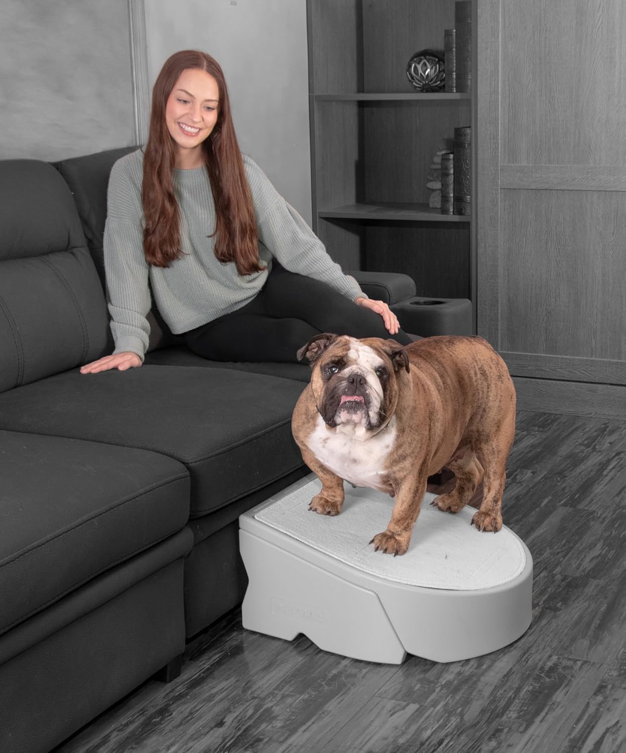 Pet Gear Stramp Stair and Ramp Combination for Dogs/Cats, Easy Step, Lightweight/Portable, Sturdy, Easy Assembly (No Tools Required) 1 Model, Coffee Bean