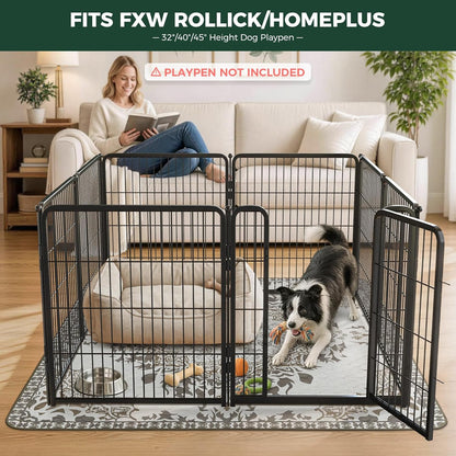 FXW Washable Pee Pads for Dogs, Puppy Pads with Super Absorbent, Specifically Designed for FXW Rollick/Homeplus 24inch 6 Panels Dog Playpen, 39" x 63" Rectangle, Khaki, 1 Pack
