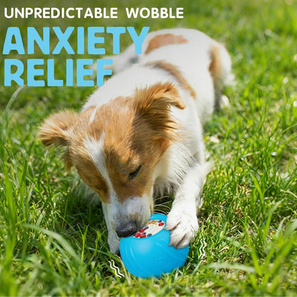 Long-Lasting Dog Lick Toy, Wobbly Dog Enrichment Lick Bowl to Keep Dogs Busy, Interactive Stuffable Dog Treat Feeder for Boredom, Silicone Treat Dispensing Chew Toy(Dark Blue,S)