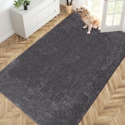PURRUGS Dirt Trapping Door Mat 20" x 31.5", Non-Slip Machine Washable Entryway Rug, Dog Doormat, Indoor Front Door Mat, Super Absorbent Entry Rug for Muddy Shoes & Paws, Bluish Grey-Black