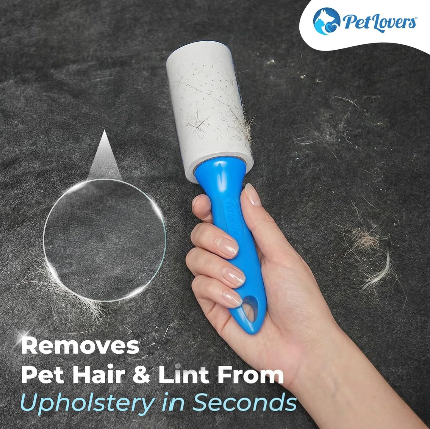 PetLovers Extra Sticky Lint Roller Mega Value Set 600 Sheets for Pet Hair Removal, Dog and Cat Lint Remover 6 Pack