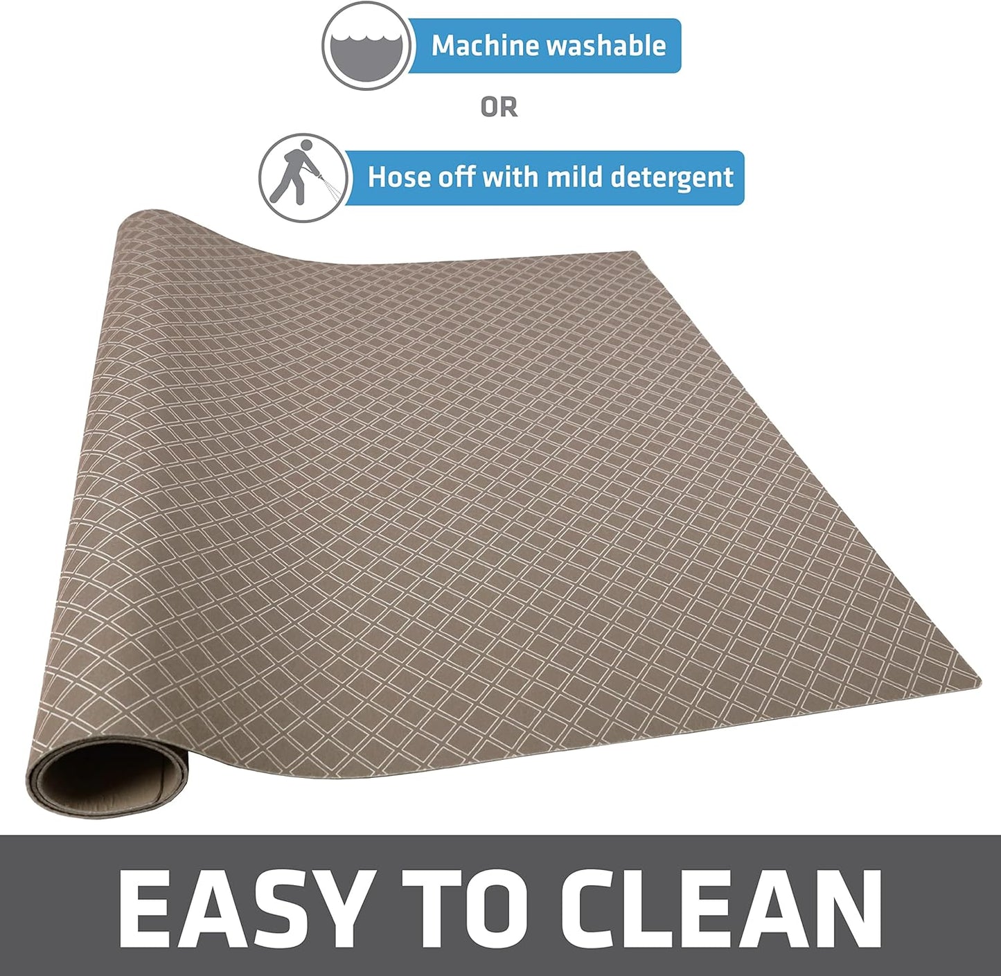 Drymate Dog Crate Mat Liner, Absorbs Urine, Waterproof, Non-Slip, Washable Puppy Pee Pad for Kennel Training - Use Under Pet Cage to Protect Floors, Thin Cut to Fit Design (USA Made) (LGrey)(29"x48")