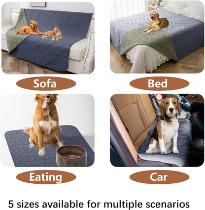 Waterproof Dog Blanket, 30x30 inches Small Pet Couch Covers for Sofa, Chair Bed Furniture Protector from Dogs Washable and Reversible-Lightgrey+Darkgrey