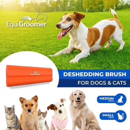 EasyGroomer Deshedding Brush for Dogs & Cats – Undercoat Grooming Tool for Short & Long Hair, Removes Loose Fur & Dirt, Reduces Shedding for Small & Large Pets, Purple