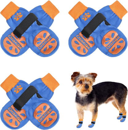 BEAUTYZOO Anti-Slip Dog Socks,Dog Shoes for Hot/Cold Pavement,Paw Protectors with Grips 3 Pairs for Puppy Small Medium Large Senior Old Dogs,Dog Socks to Prevent Licking and Hardwood Floor Protection