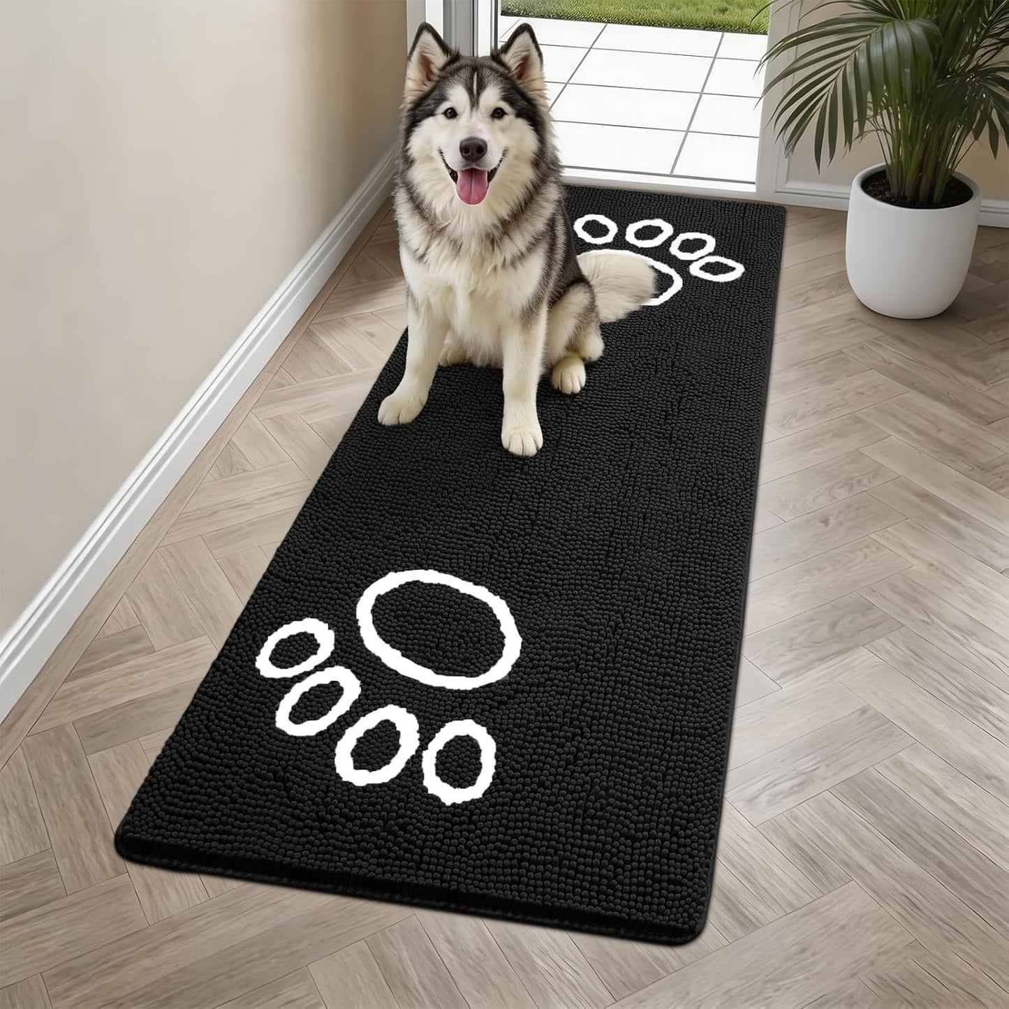 Bcoimo Super Absorbent Dog Door Mat, 30"*20" Anti Slip Mat for Muddy Paws, Pet Rugs for Dirty Paws Washable that Absorbs Moisture and Dirt, for Dog Cage and Pet Resting Carpet