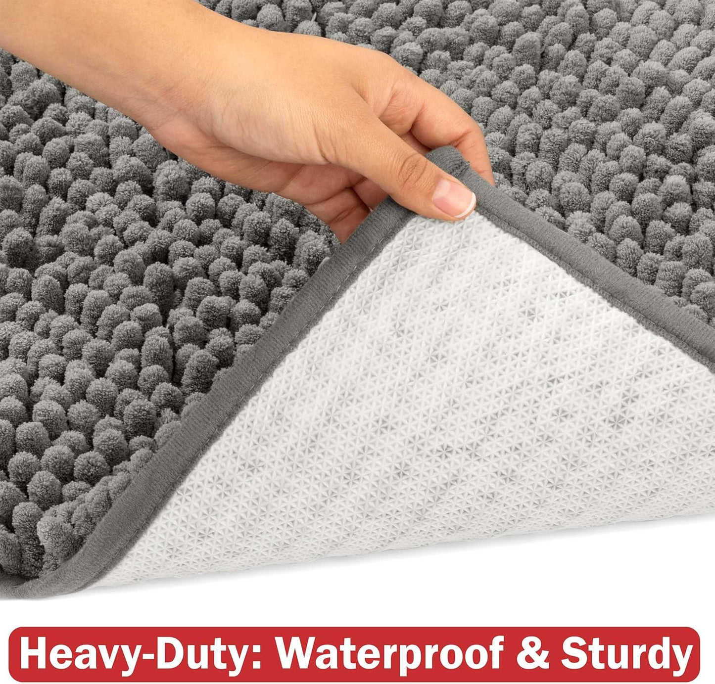 DogBuddy Dog Door Mat for Muddy Paws, Absorbent Microfiber Pet Rug, Waterproof Non-Slip Doormat, Washable Rugs for Dogs, Entryway Indoor Outdoor Mat, Dog Supplies (Medium, Shadow)