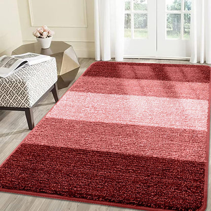 Smiry Dog Door Mat for Muddy Paws, Absorbs Moisture and Dirt, Low-Profile Entryway Mat with Non-Slip Backing, Entry Indoor Outdoor Doormat for Inside Floor (30x20 Inches, Grey, Striped)