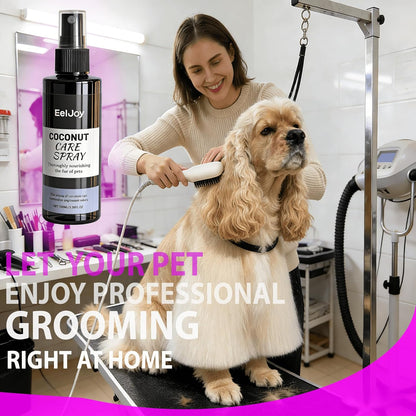 Coconut Care Spray for Pets, Nourishing Fur Oil with Comb, Moisturizing & Detangling Spray for Dogs & Cats, Natural Coconut Oil for Dry Skin & Shiny Coat, 100ml/3.38 fl oz