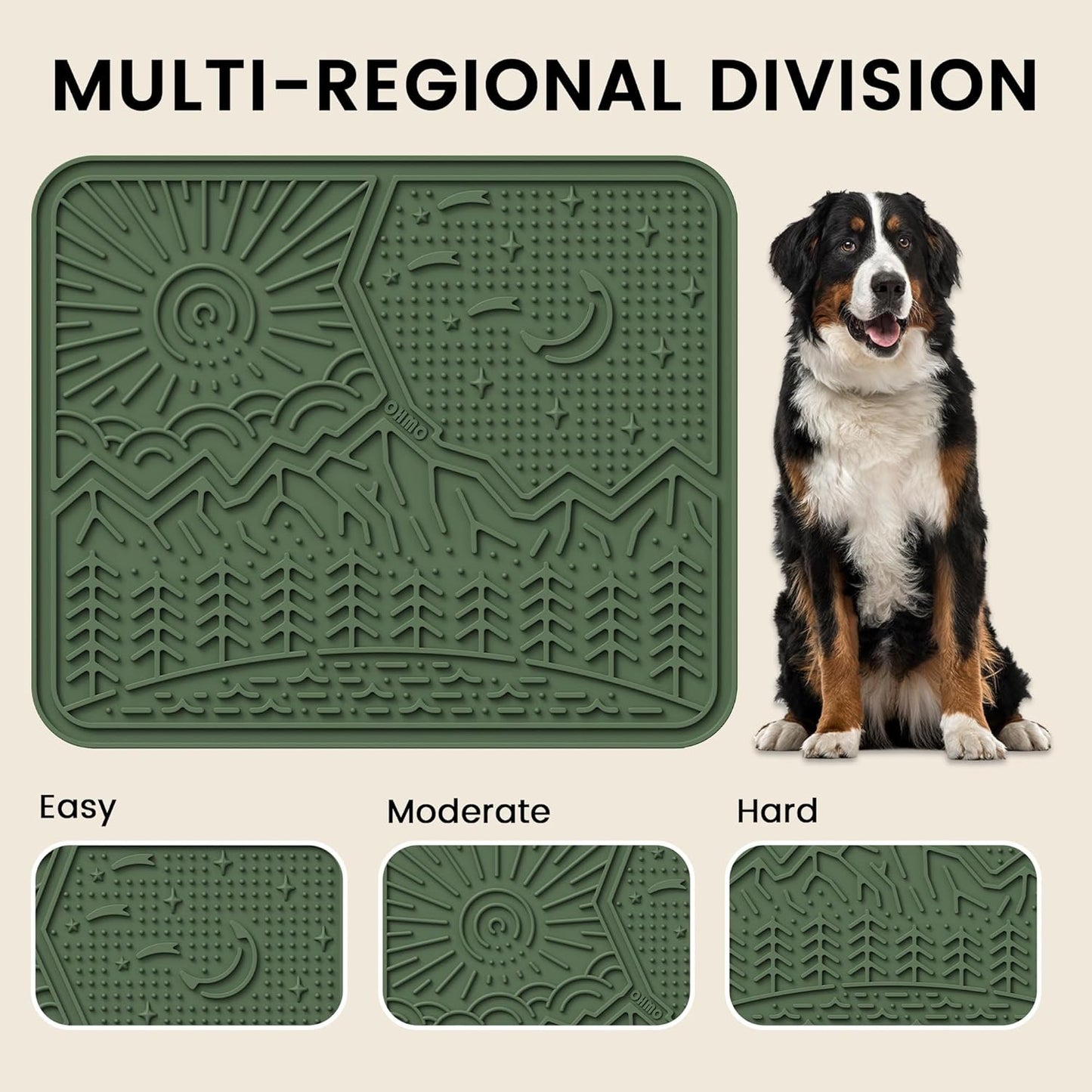 OHMO Lick Mat for Dogs and Cats Large(2 Pack) Nature Design Easy to Clean Pet Slow Feeder with Suction Cups, for Anxiety Relief and Boredom Reduction(Mars+Coral)