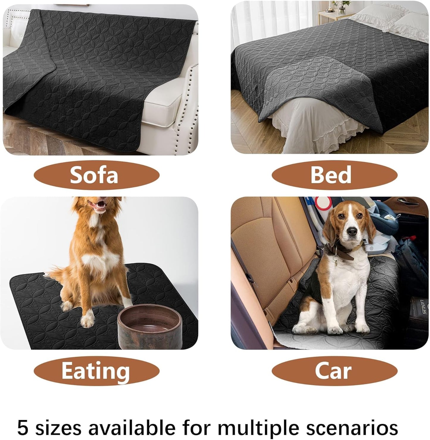 Waterproof Dog Blanket, 30x30 inches Small Pet Couch Covers for Sofa, Chair Bed Furniture Protector from Dogs Washable and Reversible-Lightgrey+Darkgrey