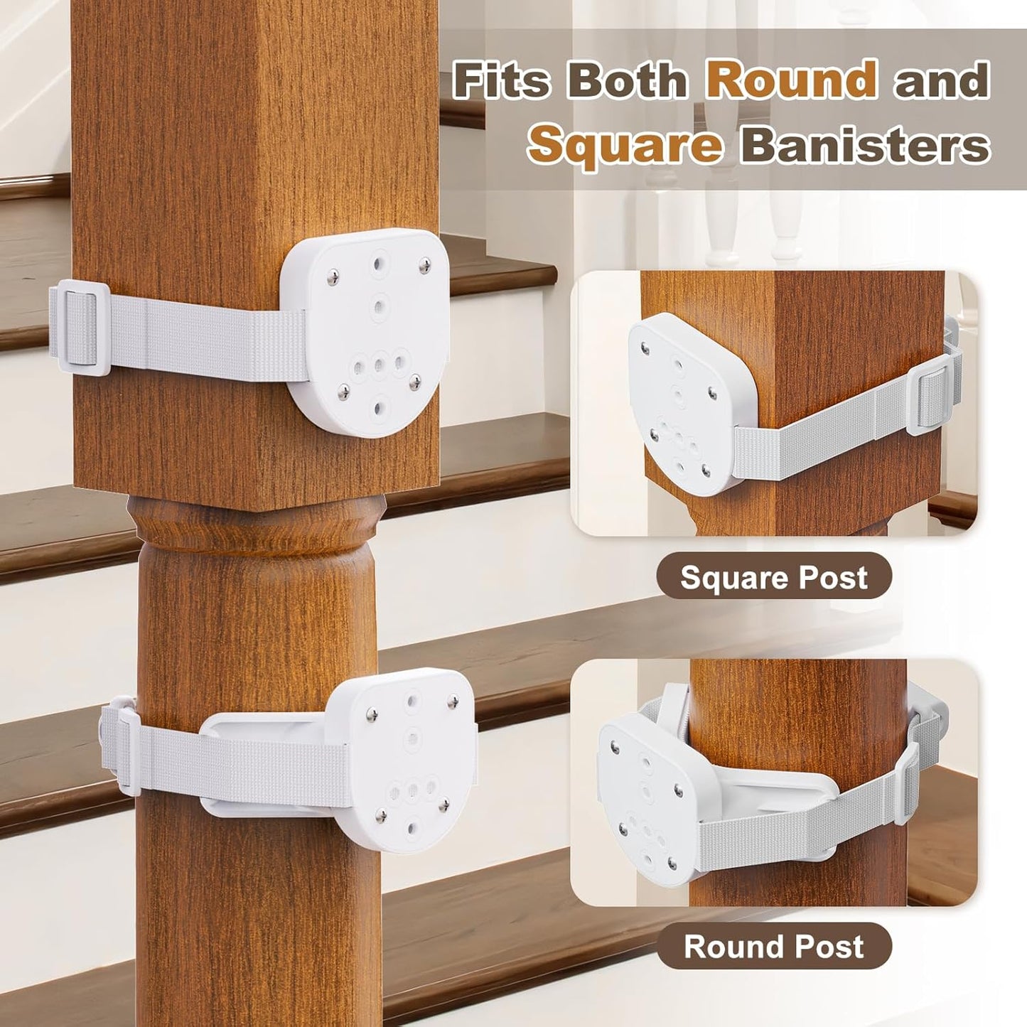 Upgraded Retractable Baby Gates for Stairs & Banister, Mesh Dog Gate Indoor, Extends to 55" Wide 33" Tall, Child Safety Gate for Stairway, Banister & Wall Mount (Gray)