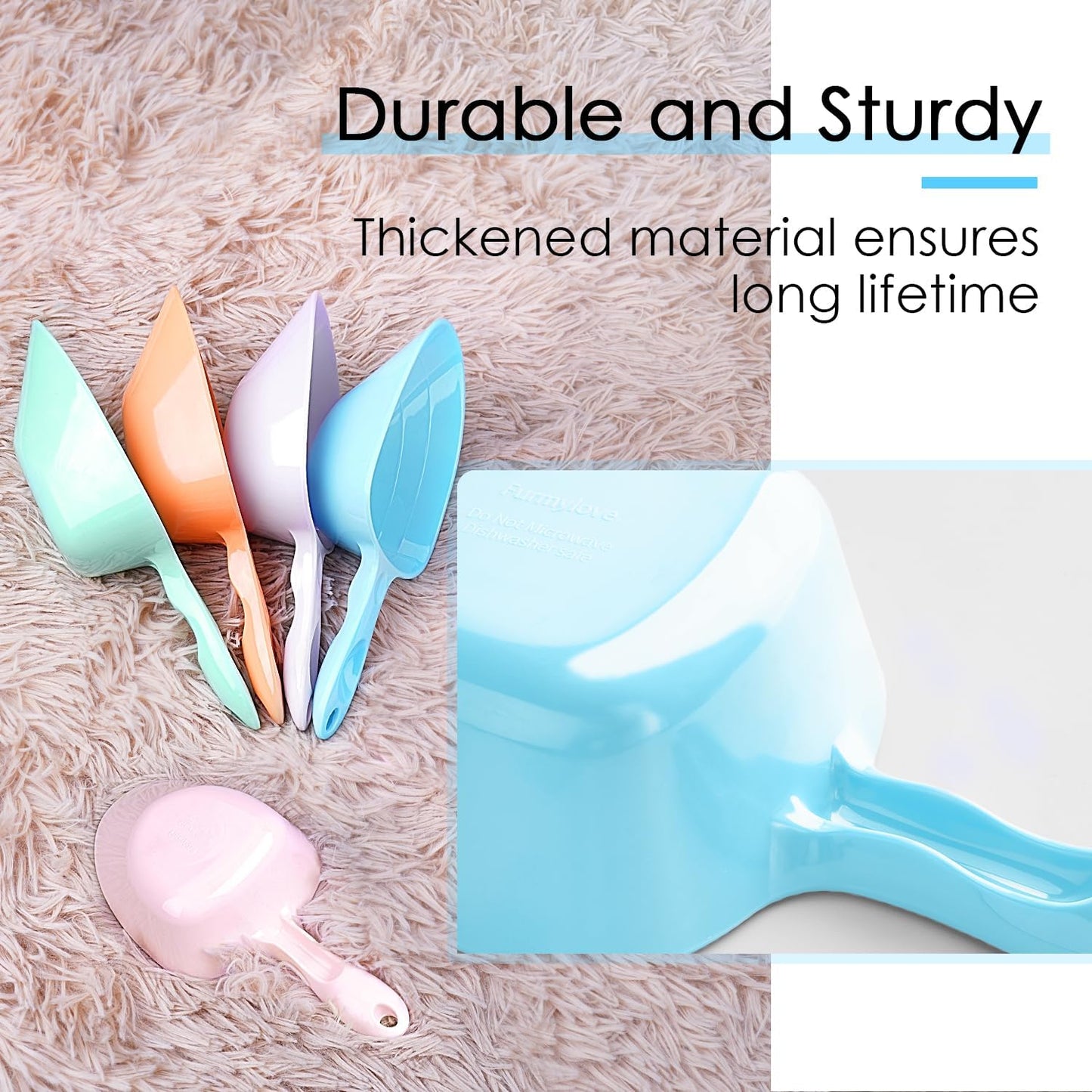 1-Cup Melamine Pet Food Scoop — Precise Feeding & Weight-Management Measuring Scoop for Dogs & Cats, BPA-Free, Durable, Dishwasher-Safe (Baby Blue)
