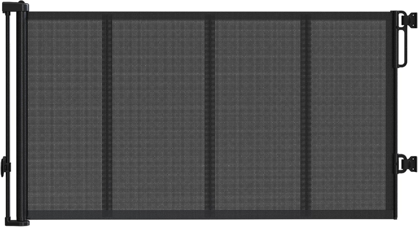 Reinforced 120" Extra Wide Retractable Baby Gates for Stairs, Mesh Saftey Gate for Pets, 10 Foot Retractable Dog Gate, No Drilling, One-Hand Operation, Retractable Gate for Indoor & Outdoor Use