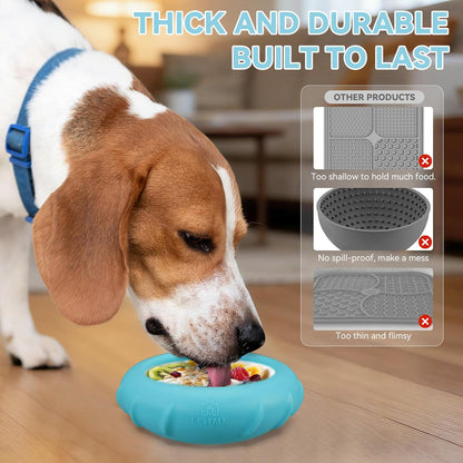 Dog Lick Bowl, Bestalk Wobbly Freeze Bowl Enrichment Feeder for Dogs, Anxiety Relief Lick Mat Puzzle Toy for Distraction, BPA Free Silicone, Dishwasher Safe(Rose,S)