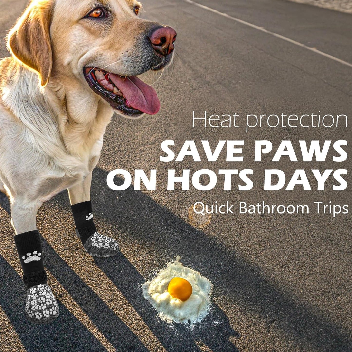 EXPAWLORER Anti Slip Dog Socks to Prevent Licking Paws, Dog Shoes for Hot Pavement, Dog Booties for Small Medium Large Senior Dogs, Traction Control Boots & Paw Protectors for Hardwood Floors