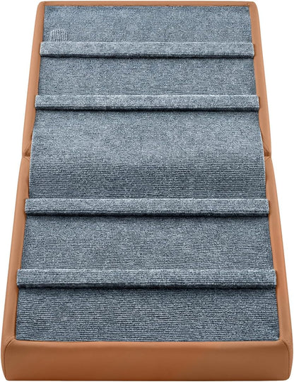 Dog Ramp for Small Dogs, 15.7" H 3-in-1 18.5" Extra Wide Foldable Ottoman & Hidden Storage Design Dog Stairs for Couch Sofa, Non-Slip Pet Steps for Puppy Senior Injured Dogs (White)