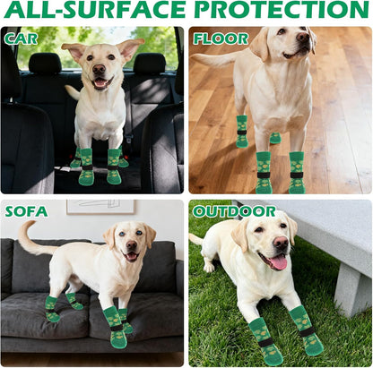 EXPAWLORER Anti Slip Dog Socks to Prevent Licking Paws, Dog Shoes for Hot Pavement, Dog Booties for Small Medium Large Senior Dogs, Traction Control Boots & Paw Protectors for Hardwood Floors