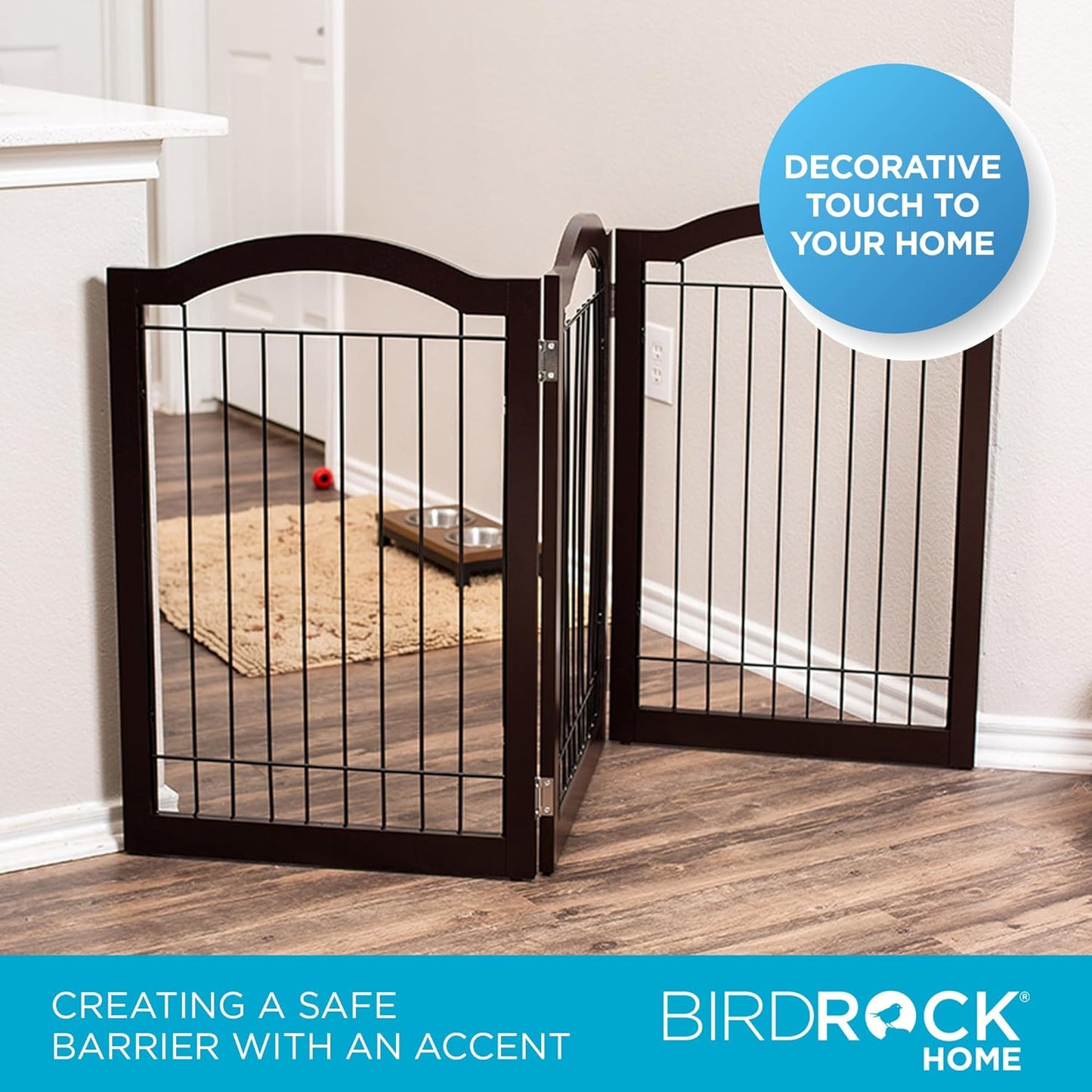 Internet's Best Wire Dog Gate with Arched Top - 4 Panel - 30" Tall - White