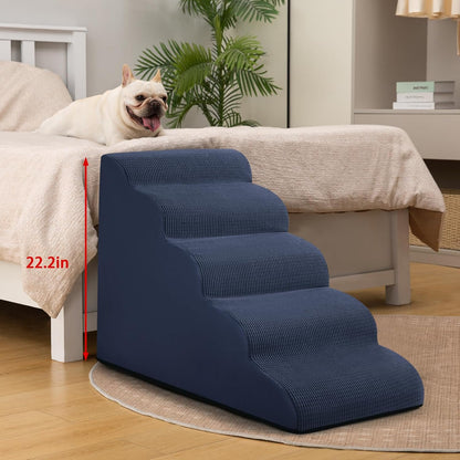 Aodisman 3-Step Dog Ramp and Stairs for Sofa and Chair - Non-Slip Sturdy Pet Steps for Small Dogs and Cats,15.7" H,Grey
