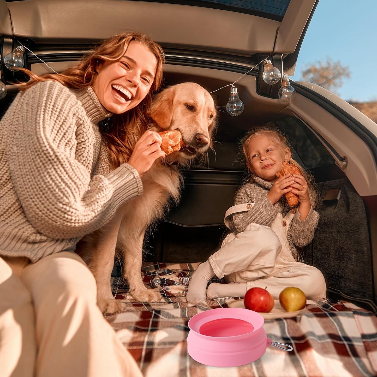 SLSON Spill Proof Dog Water Bowl for Cars,Collapsible No Splash Dog Travel Bowls Integrated Molding Portable Pet Bowl for Vehicle Road Trip Truck,RV,SUV,Boat Accessories (Cold Grey)