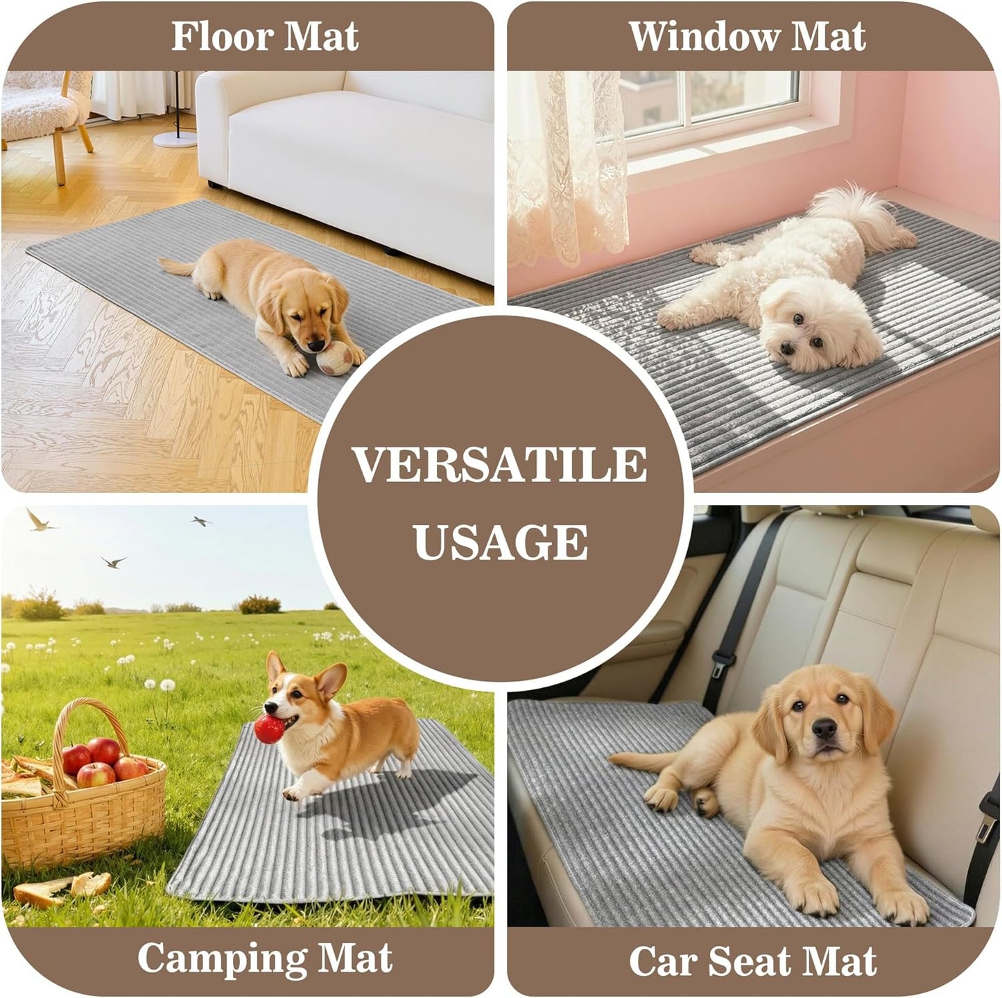 MYSKY HOME 100% Waterproof Couch Cover for Sofa, Couch Covers for Dogs, Non Slip Back Pet Sectional Sofa Covers for 3 Cushion Couch, Sofa Covers Washable, Dog Bed Cover, Dark Grey, 35"x70.9"