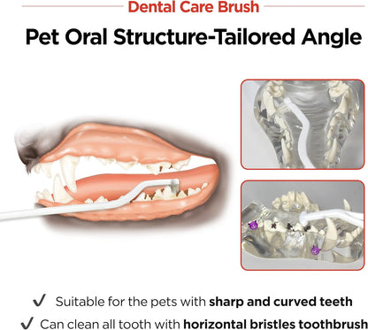 JAYU PET Dental Care Brush with Soft Bristles 1ea - Dog Toothbrush, Cat Toothbrush, Dental Care for Kitten and Small Dogs, Removing Old Plaque and Tartar, Easy Cleaning