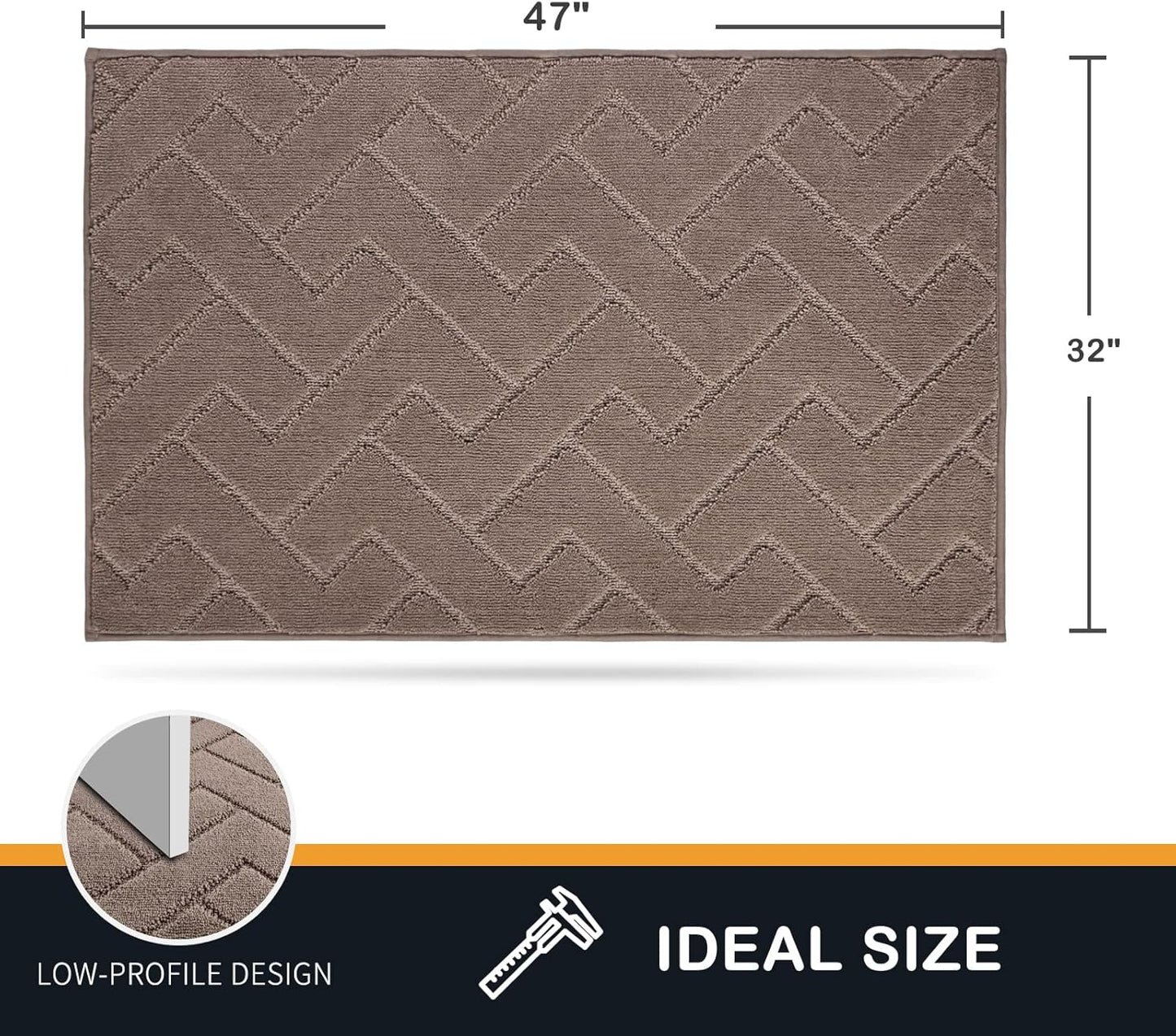 PURRUGS Dirt Trapping Door Mat 20" x 31.5", Non-Slip Machine Washable Entry Rug, Dog Doormat, Indoor Front Door Mat, Super Absorbent Entryway Rug for Muddy Shoes & Paws, Taupe