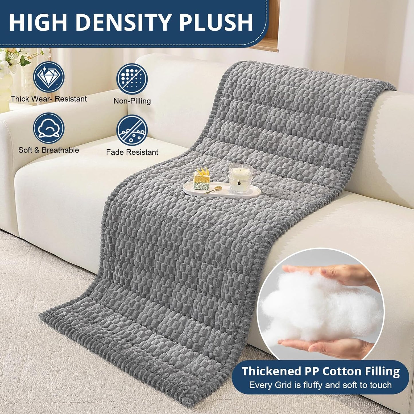OstepDecor Couch Cover for Dogs, Washable Non Slip Sofa Cover for Pets, Soft Couch Covers for Sofa, Loveseat and Sectional, Furniture Protector Against Pet Hair & Scratches (27.6" x 27.6", Khaki)