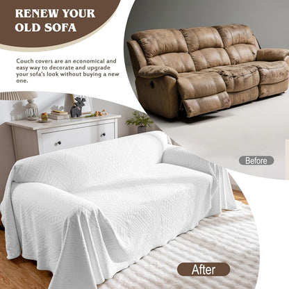 Waterproof Couch Cover, Reversible, Pet-Friendly, Washable and Anti-Slip Couch Covers for Sofa Protection with 3 Cushions, Sofa Slipcovers for Dogs and Cats (71×118in/Brown)