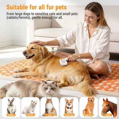 3-in-1 Pet Grooming Brush with Cool Mist & Self-Cleaning Deshedding Tool for Dogs Cats, Extra Wide Comb, Visible Water Window, Gentle for All Coats & Sensitive Skin - Ideal for Spring Shedding