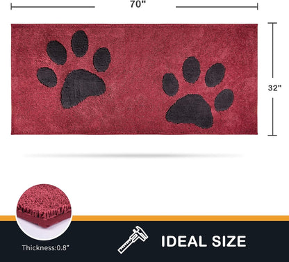 PURRUGS Dirt Trapping Door Mat 20" x 31.5", Non-Skid/Slip Machine Washable Microfiber Entryway Rug, Dog Doormat, Super Absorbent Welcome Mat for Muddy Wet Shoes and Paws, Grey