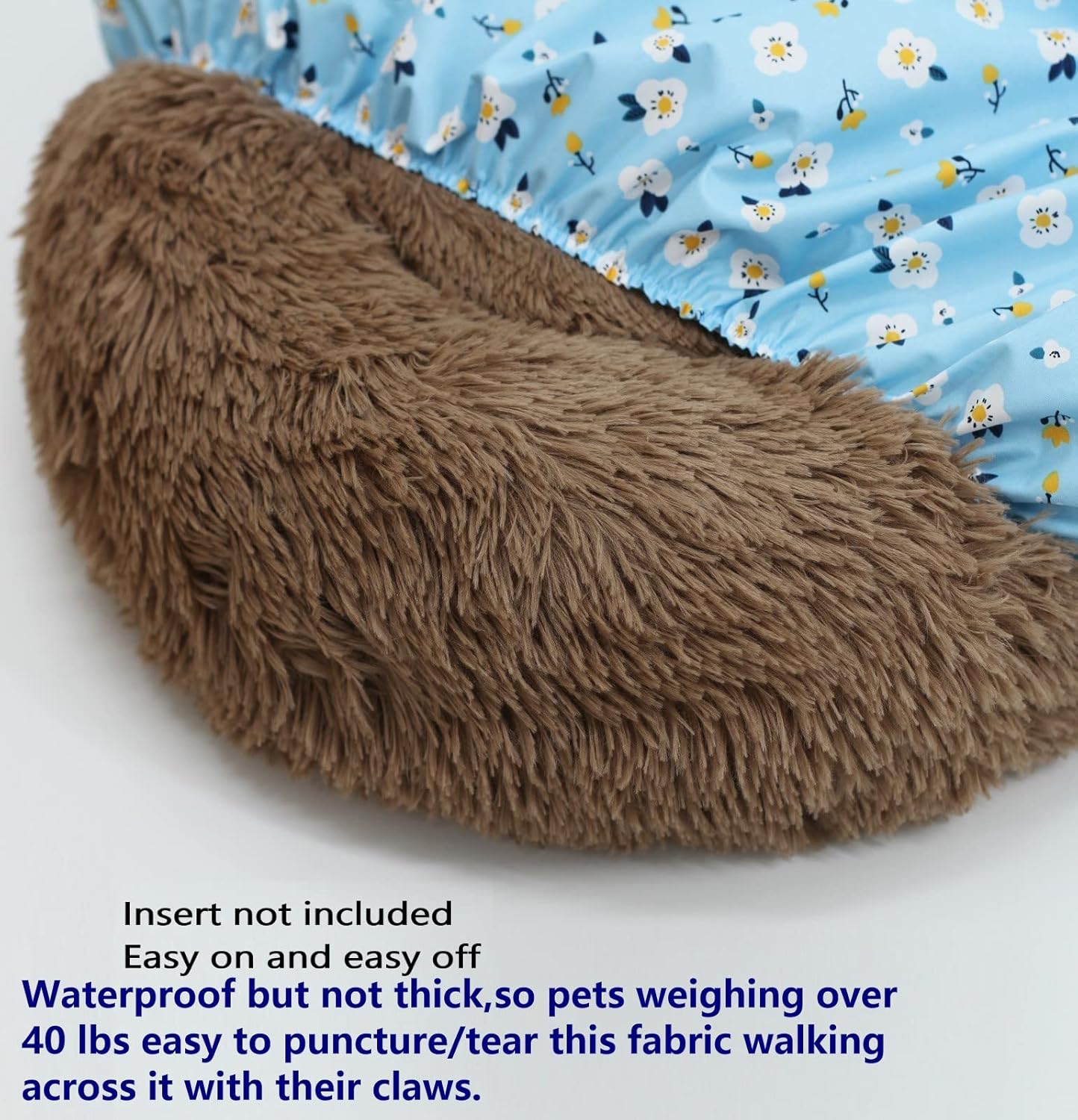 Waterproof Dog Bed Cover Replacement Round 42 Inch Grey