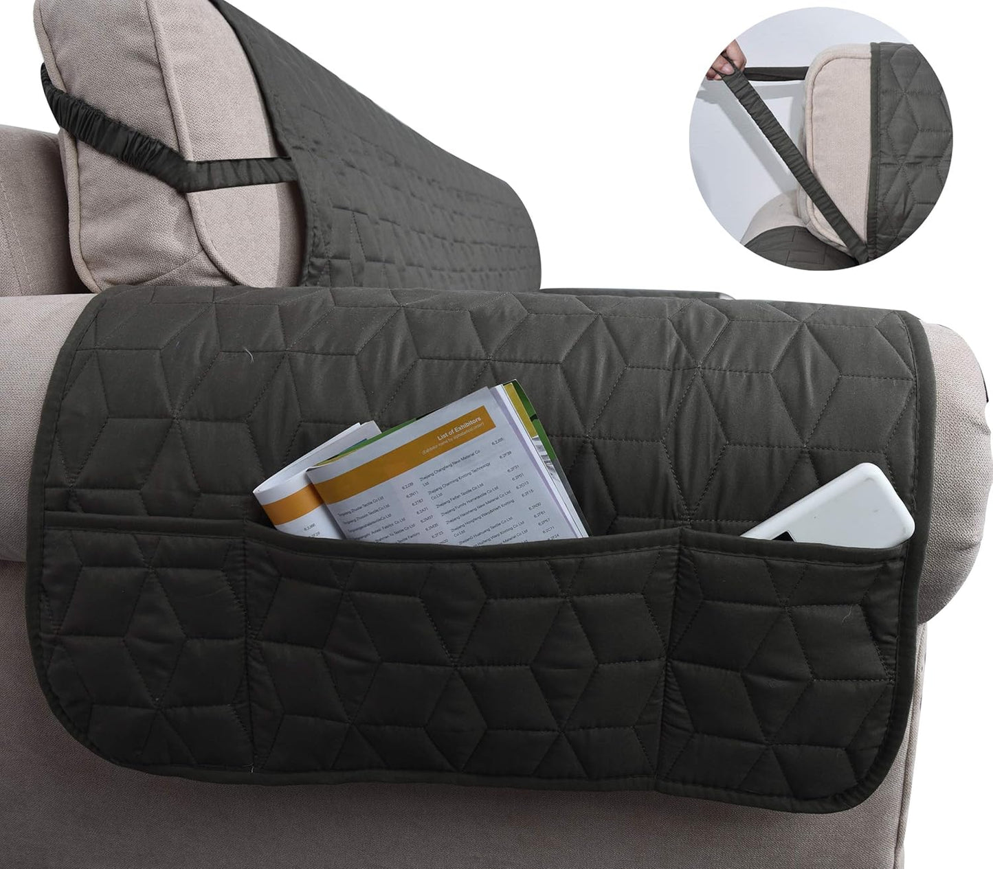 Ameritex Couch Sofa Slipcover 100% Waterproof Nonslip Quilted Furniture Protector for Dogs, Children, Pets, Machine Washable (Beige, 68")