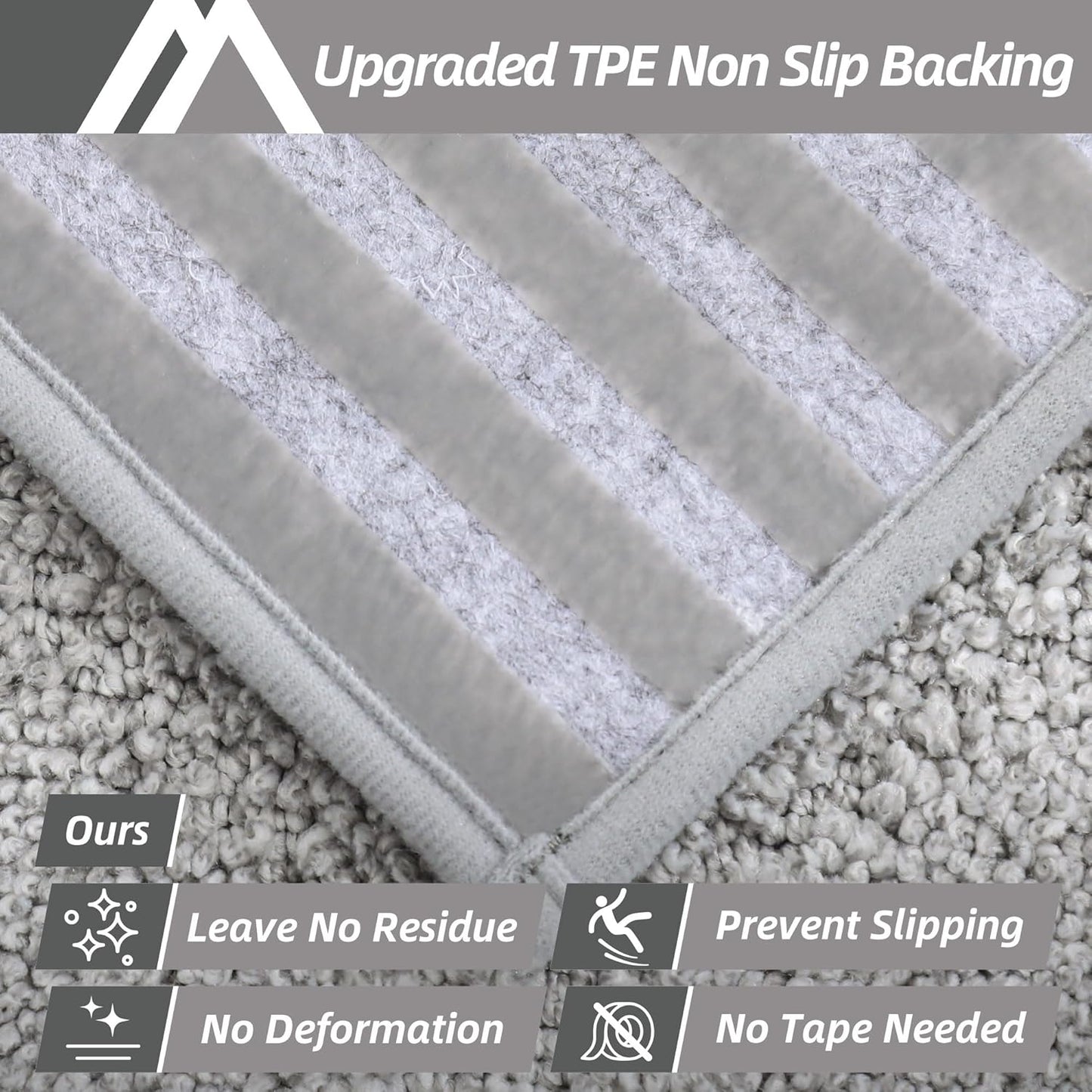 COSY HOMEER Edging Stair Treads Non-Slip Carpet Mat 28inX9in Indoor Stair Runners for Wooden Steps, Edging Stair Rugs for Kids and Dogs, 100% Polyester TPE Backing (7pc, Beige)