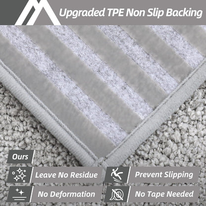 COSY HOMEER Edging Stair Treads Non-Slip Carpet Mat 28inX9in Indoor Stair Runners for Wooden Steps, Edging Stair Rugs for Kids and Dogs, 100% Polyester TPE Backing (7pc, Beige)
