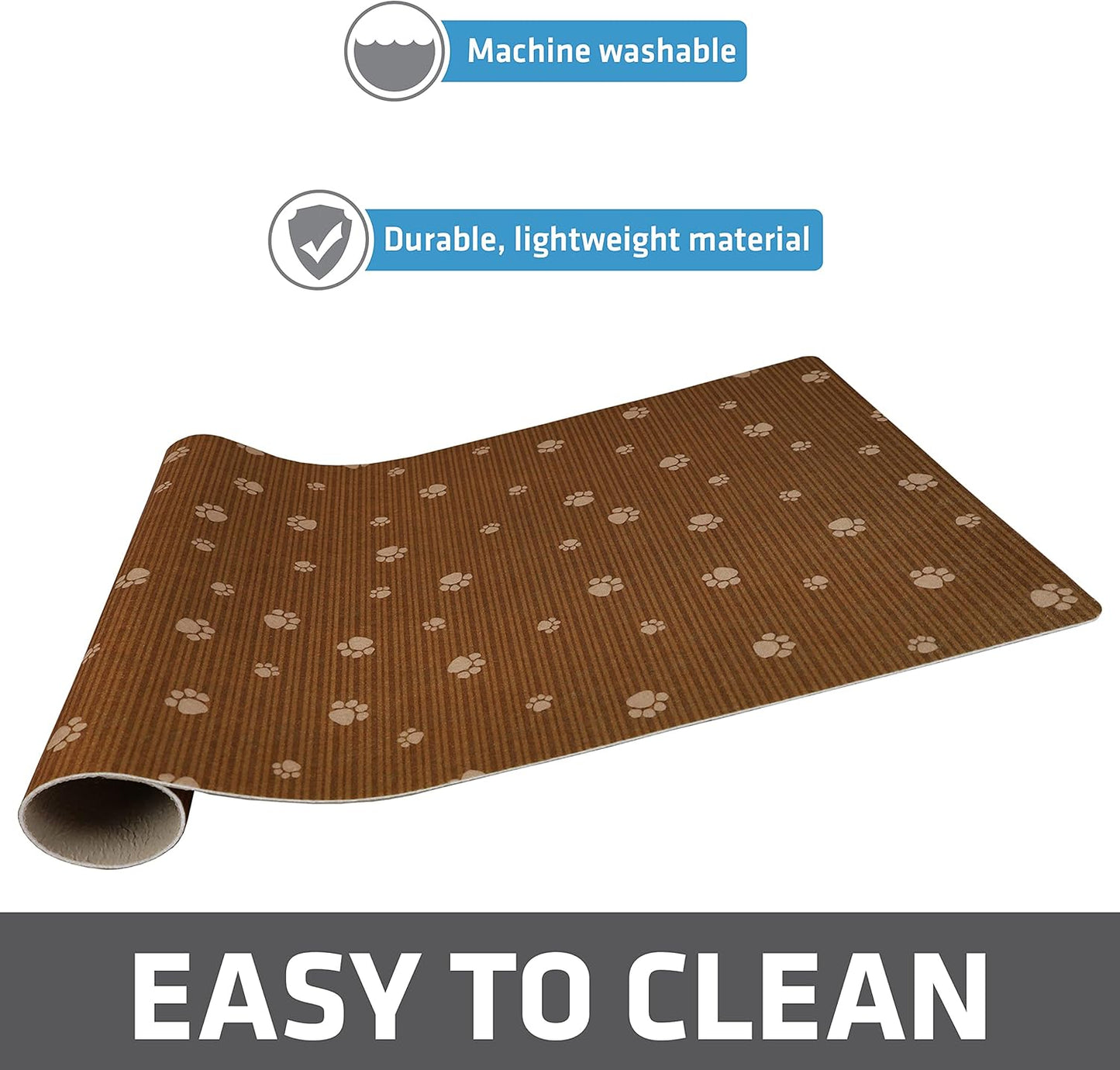Drymate Pet Bowl Placemat, Dog & Cat Food Feeding Mat - Absorbent Fabric, Waterproof Backing, Slip-Resistant - Machine Washable/Durable (USA Made) (12” x 20”) (Indigo)