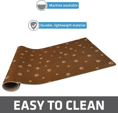 Drymate Pet Bowl Placemat, Dog & Cat Food Feeding Mat - Absorbent Fabric, Waterproof Backing, Slip-Resistant - Machine Washable/Durable (USA Made) (12” x 20”) (Indigo)