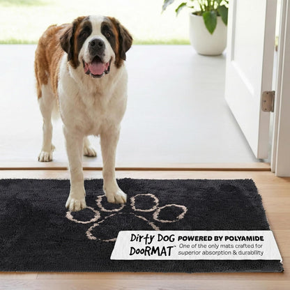 Dog Gone Smart Dirty Dog Doormat - Fast Drying Rug with Super Gripper Backing for Clean Floors - Super Absorbent and Machine Washable Mat for Muddy Paws - Grey