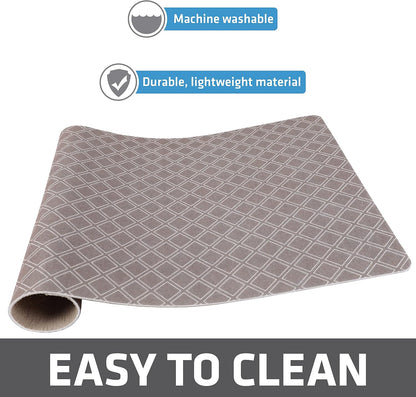 Drymate Pet Bowl Placemat, Dog & Cat Food Feeding Mat - Absorbent Fabric, Waterproof Backing, Slip-Resistant - Machine Washable/Durable (USA Made) (12” x 20”) (Indigo)