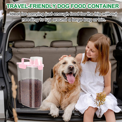 TBMax Dog Food Storage Container 5-7 lbs, Airtight Cat Food Container with Larger Spout & Measuring Cup, Portable Pet Food Storage Dispenser for Small Animal Kibble Storage, Bird Seed Container