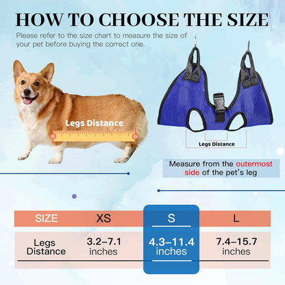 PatiencET Dog Grooming Hammock, Pet Grooming Hammock for Cats & Dogs with Security Strap, Dog Sling for Nail Trimming with Nail Clippers/Trimmer, Nail File, Pet Comb(Pink S)