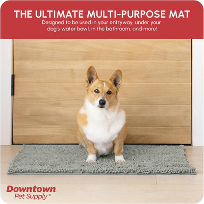 My Doggy Place Dog Mud Mat, 36"x26" Ash – Thick Microfiber Entry Rug for Snow, Mud & Salt – Absorbent, Quick-Dry, Washer-Safe & Non-Slip, Large
