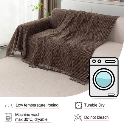 MYSKY HOME Couch Cover for Dogs, Washable Couch Covers, Non Slip Sofa Cover, Couch Cover 2 Cushion Sofa Dogs Furniture Protector with Tassels, Chenille Sofa Slipcover for Pets, 71"x118", Dark Grey
