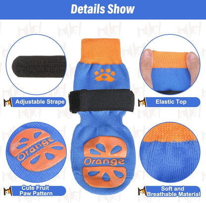 BEAUTYZOO Anti-Slip Dog Socks,Dog Shoes for Hot/Cold Pavement,Paw Protectors with Grips 3 Pairs for Puppy Small Medium Large Senior Old Dogs,Dog Socks to Prevent Licking and Hardwood Floor Protection